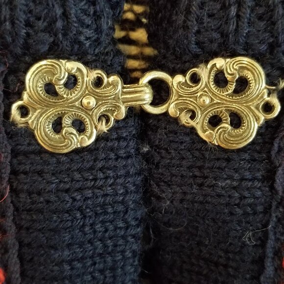 Dale Norway Blue Fair Isle Reindeer Chunky Wool Cardigan Sweater sz S 40 Unisex - Picture 5 of 15